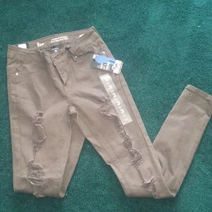 Charcoal grey/purple hinted ripped jeans NWT